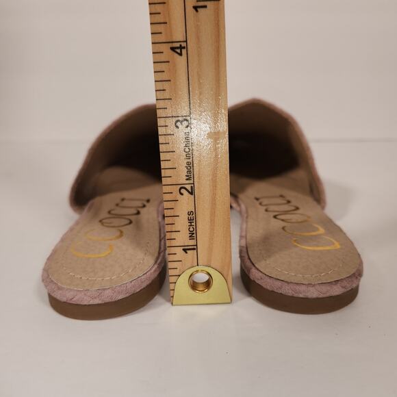 CCOCCI Mule Flats Women 8 ISABELLA Dusty Pink Lilac Textured Mermaid Boho Pastel - Picture 6 of 11
